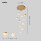 Arisha Multi Staircase Modern Art Deco Pendant Light, Gold