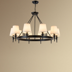 Silva vintage Ring Metal/Fabric Chandelier, Black/Copper