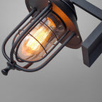 Ray Vintage Lantern Shaped Metal Outdoor Wall Lamp, Black