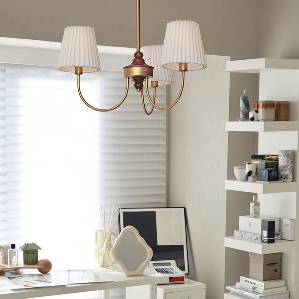 Silva Modern Retro Fabric Chandelier, White/Green