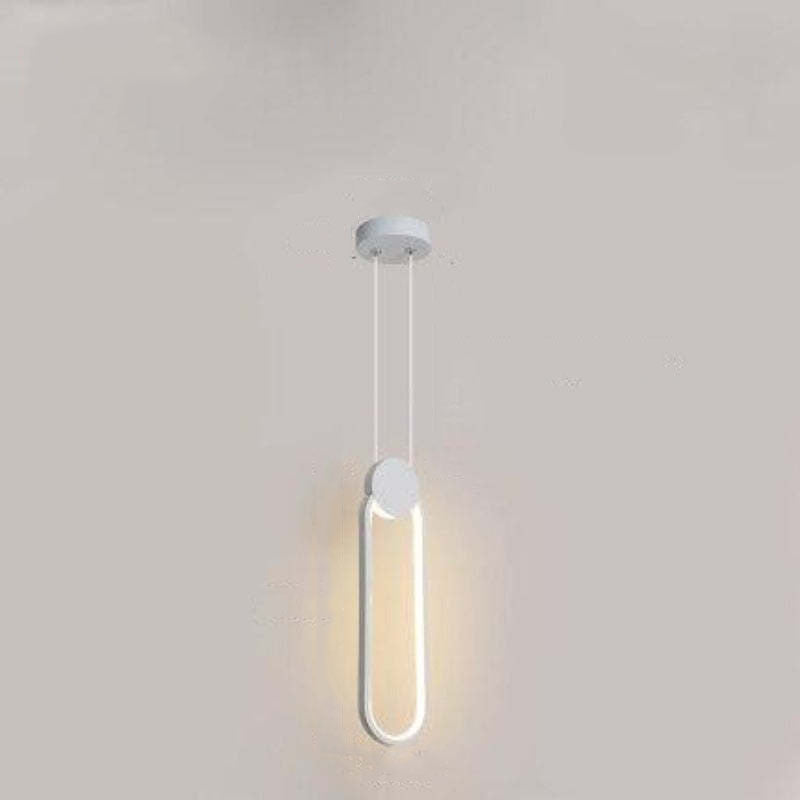 Doria Modern LED Pendant Light Black/White Metal Living Room