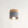 Valentina Modern Can Shape Metal/Wood Pendant Light