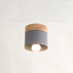 Valentina Modern Can Shape Metal/Wood Pendant Light