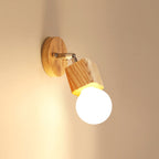 Muto Modern Square Globe Metal/Wood Wall Lamp, Vanity Light