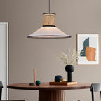 Ritta Modern Rattan/FabricPendant Light, White