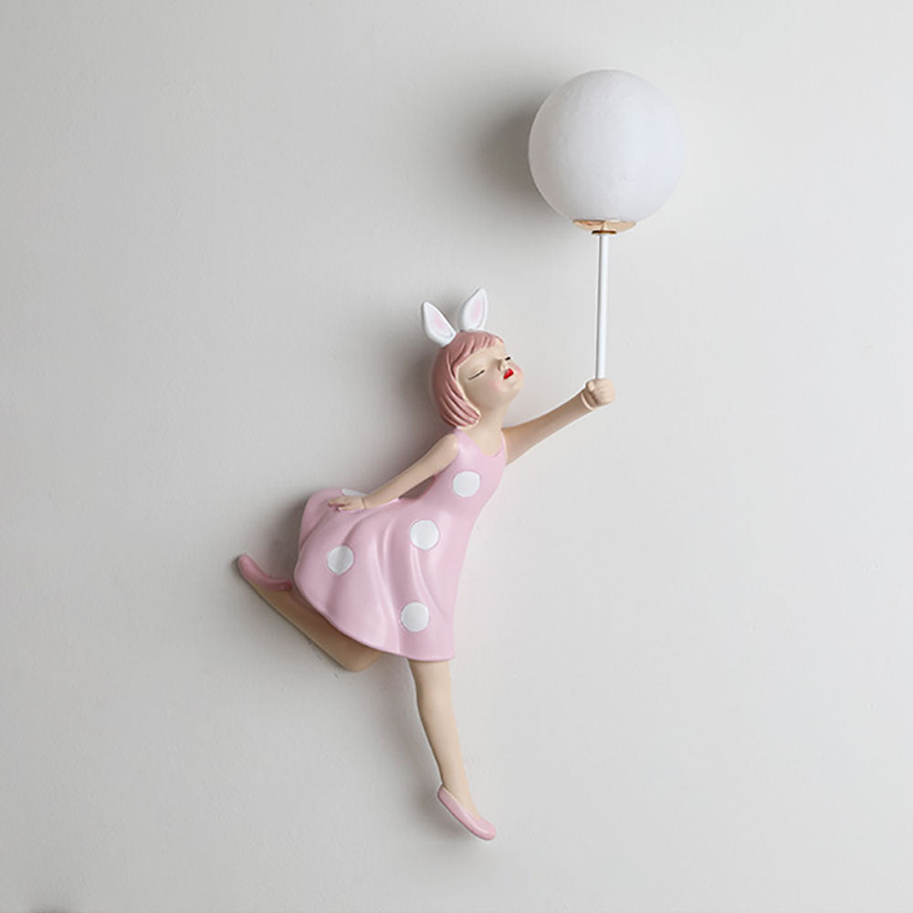 Arisha Modern Balloon/Girl Shape Pink Wall Lamp