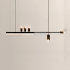 Arisha Modern Minimalist Liner  Pendant Light, Gold/Black 5 Head