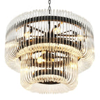 Kristy Modern Luxury LED Chandelier Ceiling Light Black/Gold Glass Living Room