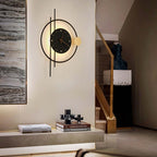 Arisha Wall Lamp Clock, Black & Gold