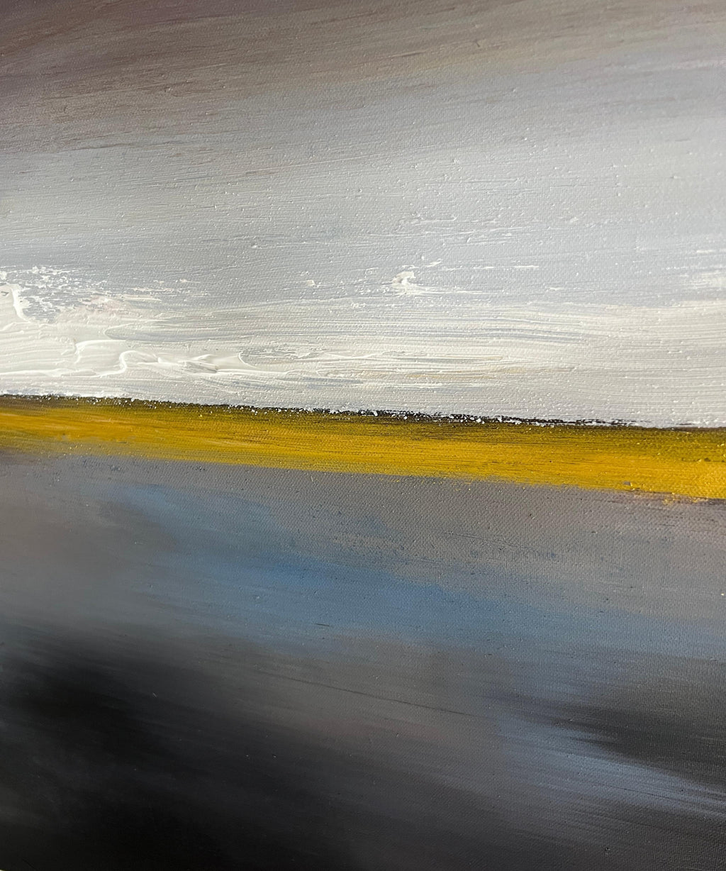 Nocturnal Golden Horizon Abstract Painting
