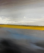 Nocturnal Golden Horizon Abstract Painting