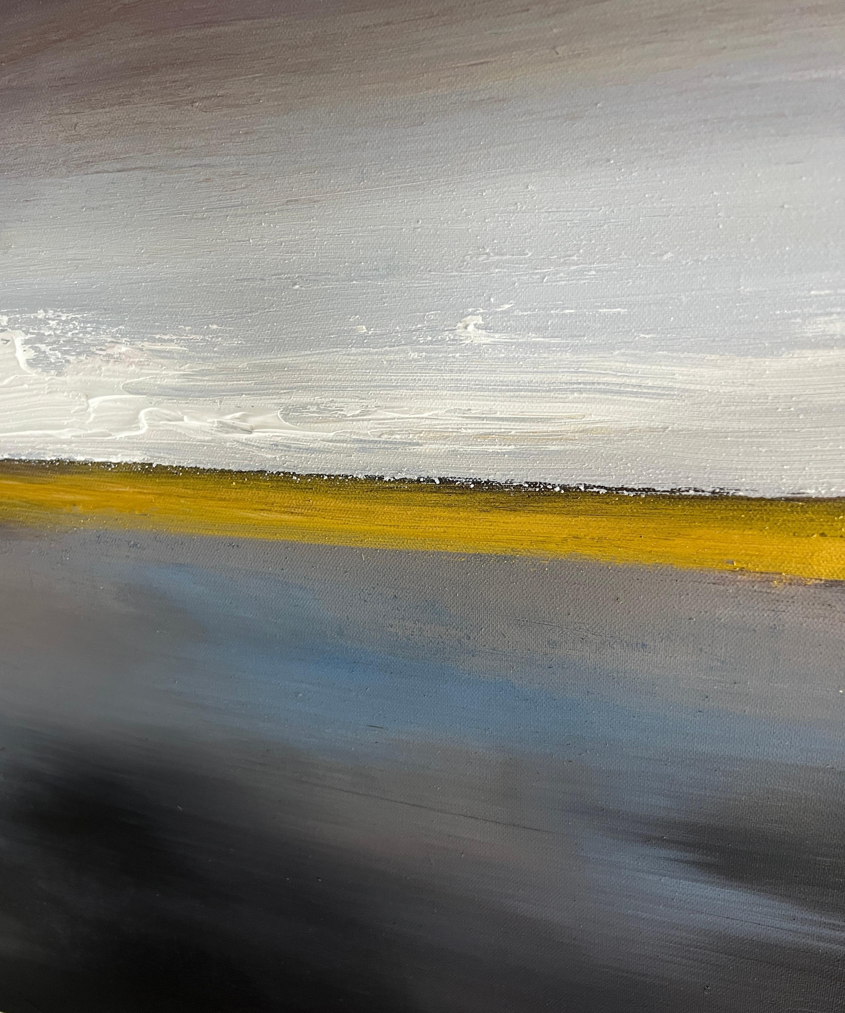 Nocturnal Golden Horizon Abstract Painting