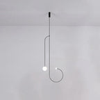 Arisha Minimalist Linear Mobile Pendant Light, Black