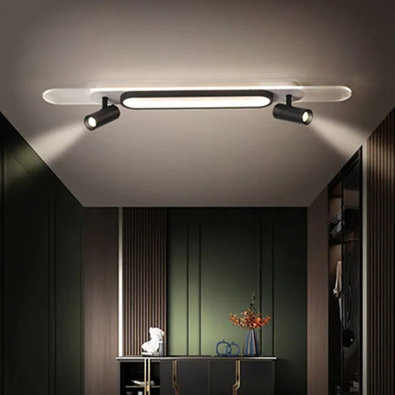 Aim Modern Rectangular LED Metal/ Ceiling Light, Black/White