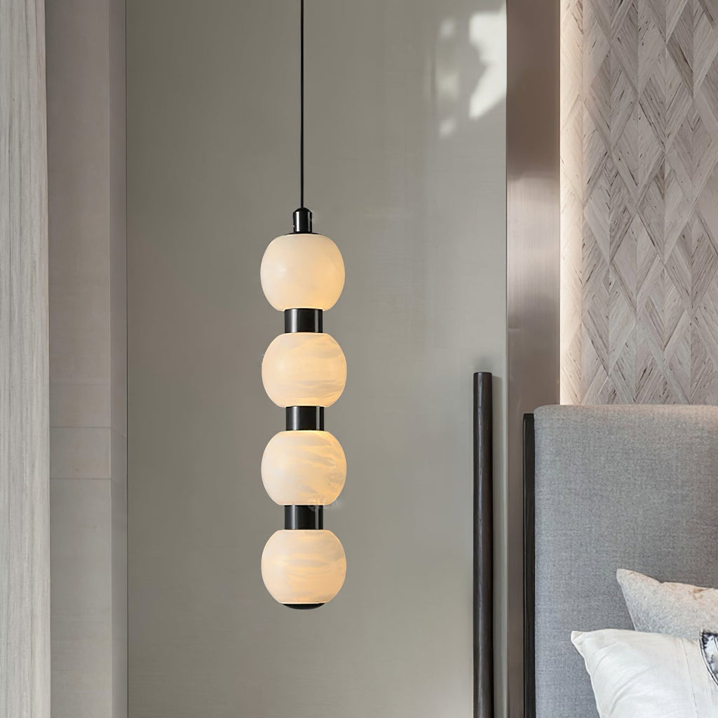 Lyra Modern Alabaster Pendant Light Staircase