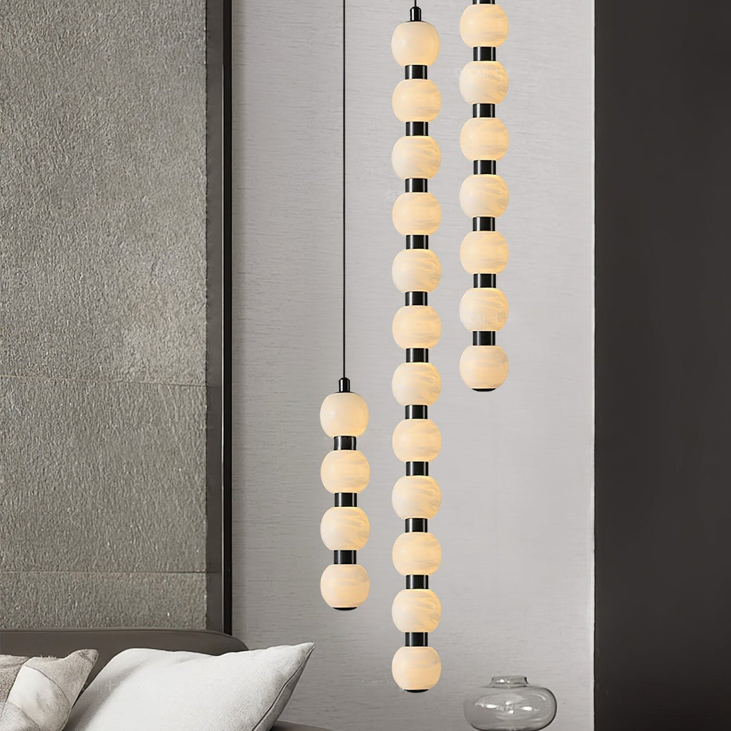 Lyra Modern Alabaster Pendant Light Staircase