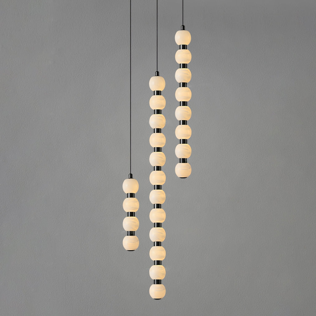 Lyra Modern Alabaster Pendant Light Staircase