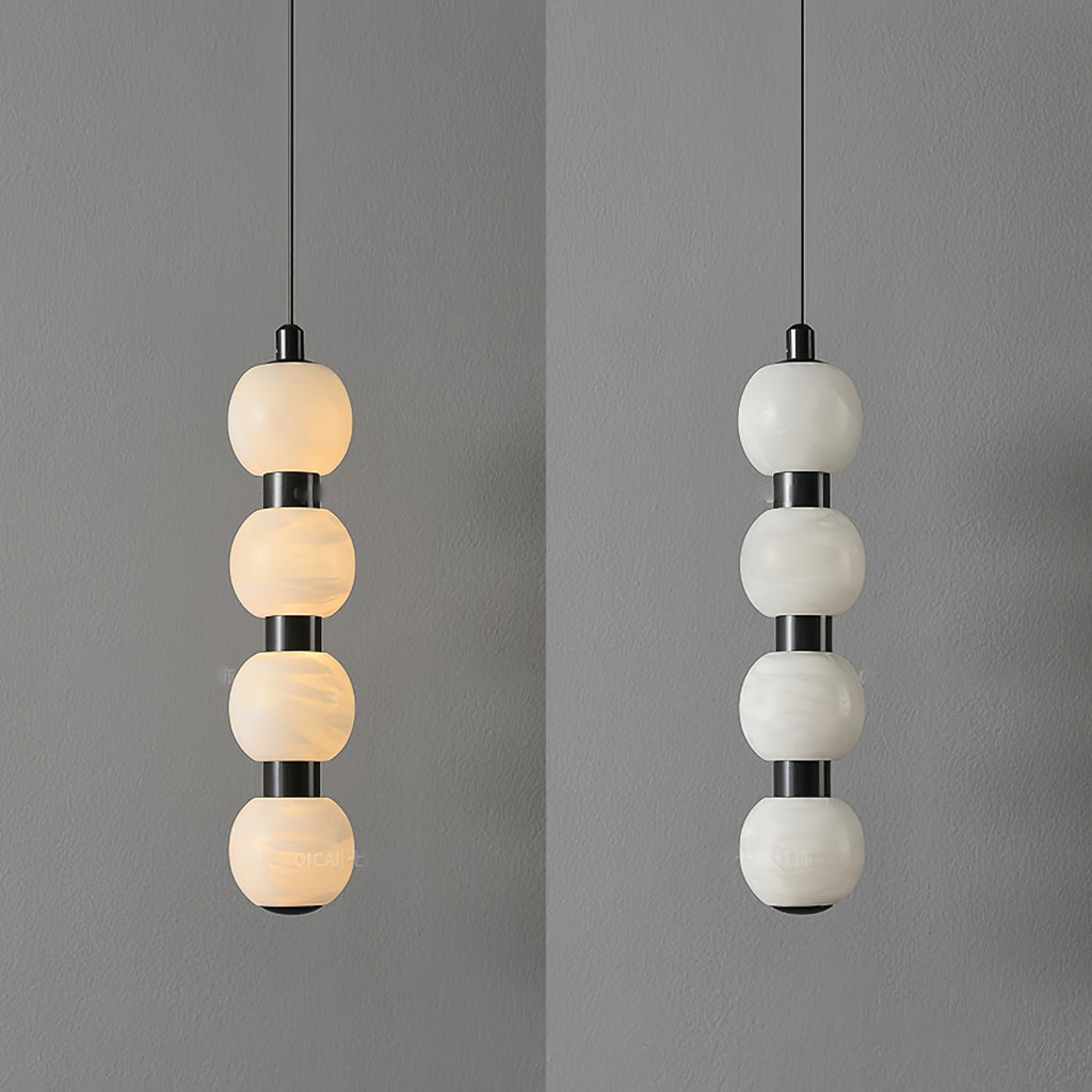 Lyra Modern Alabaster Pendant Light Staircase