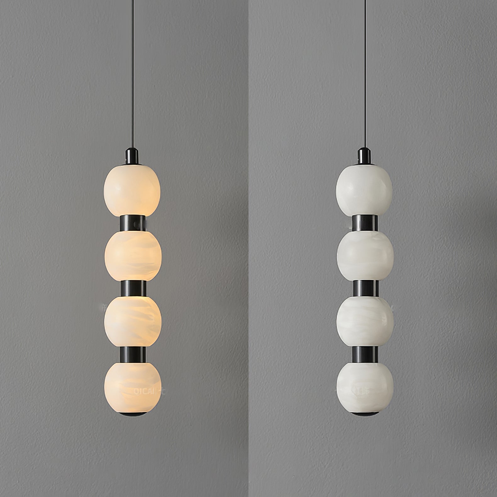 Lyra Modern Alabaster Pendant Light Staircase