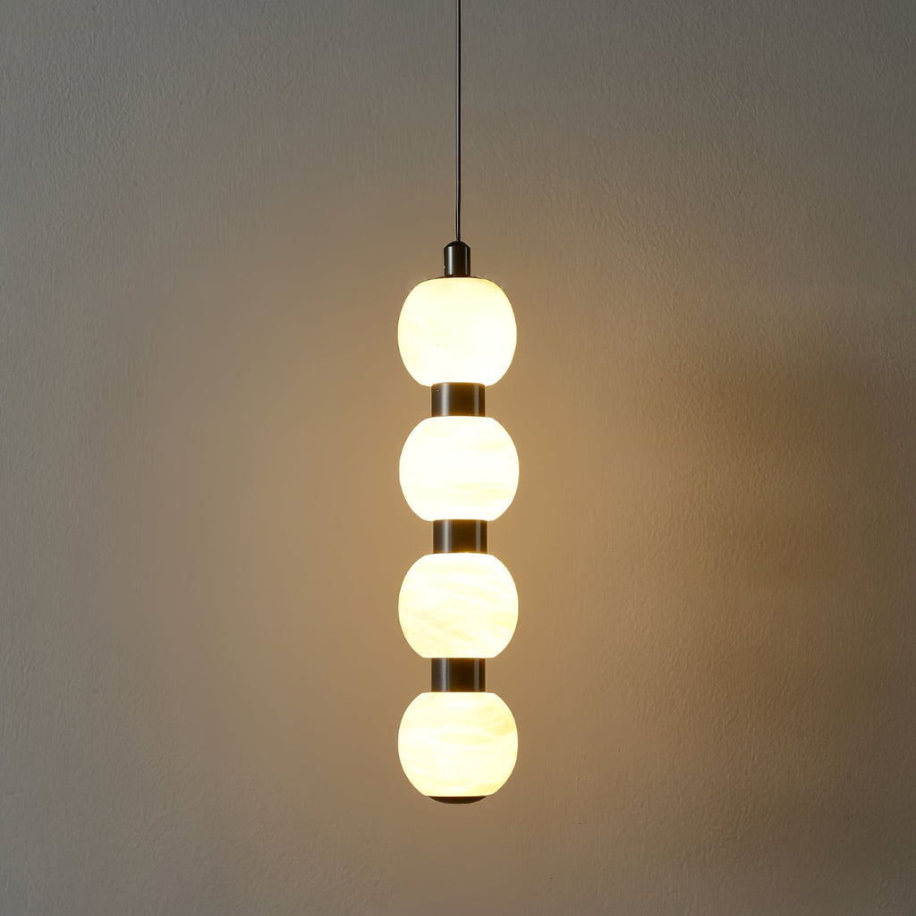Lyra Modern Alabaster Pendant Light Staircase