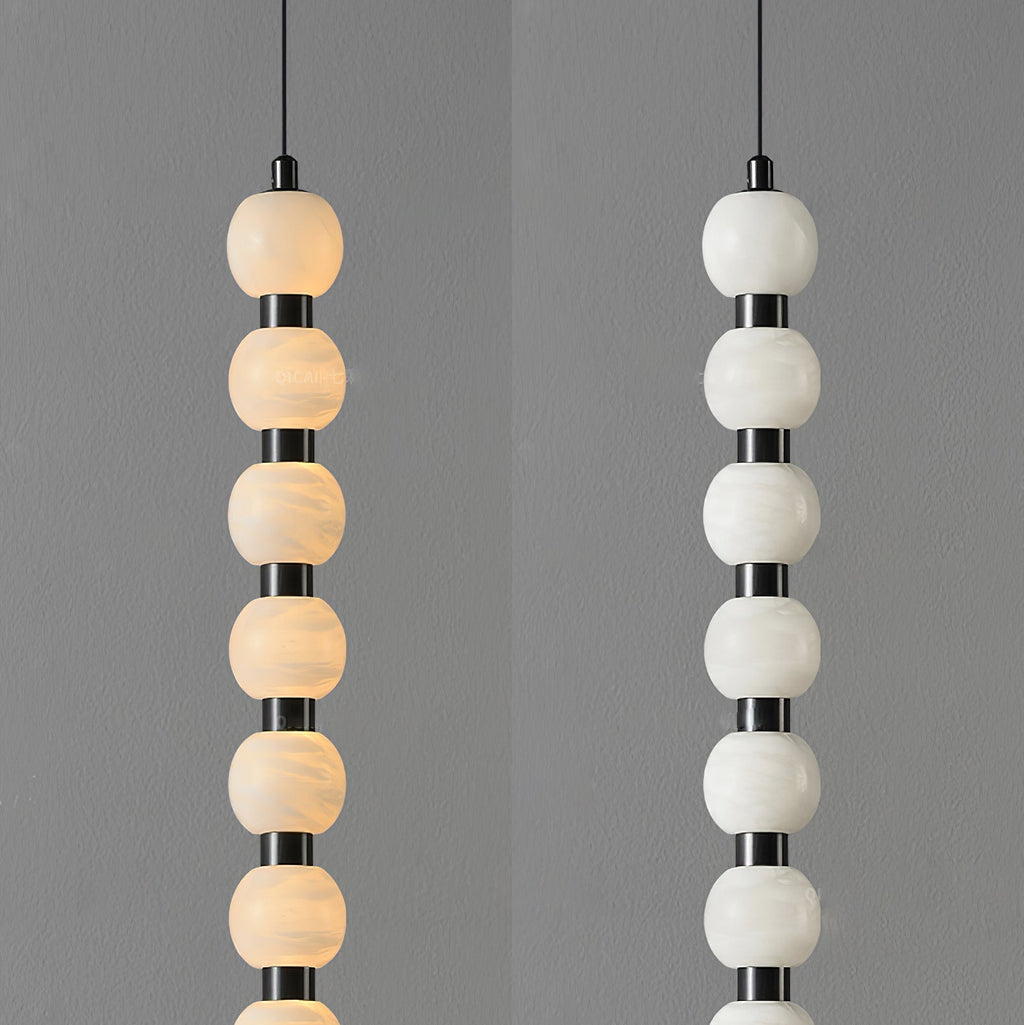Lyra Modern Alabaster Pendant Light Staircase