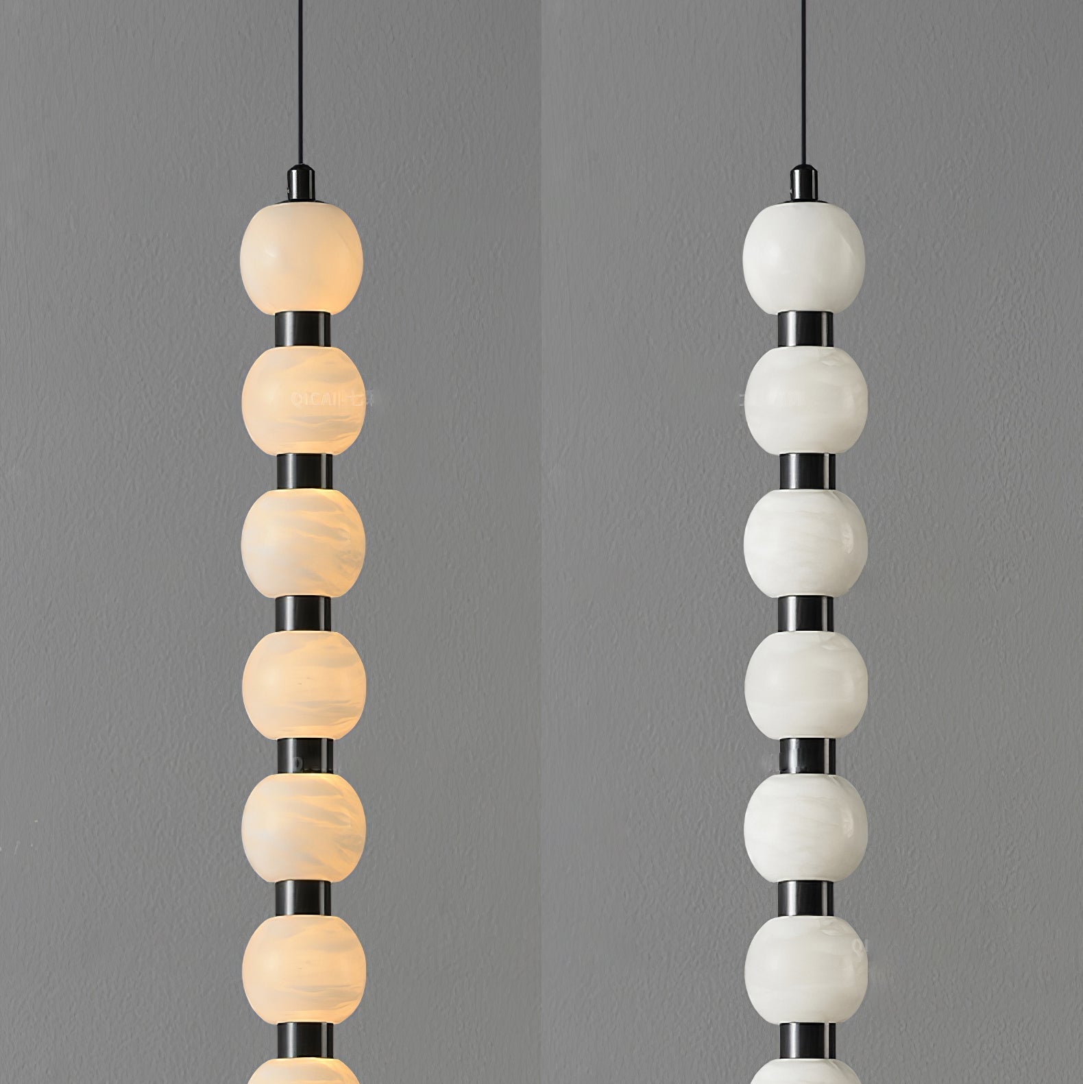 Lyra Modern Alabaster Pendant Light Staircase