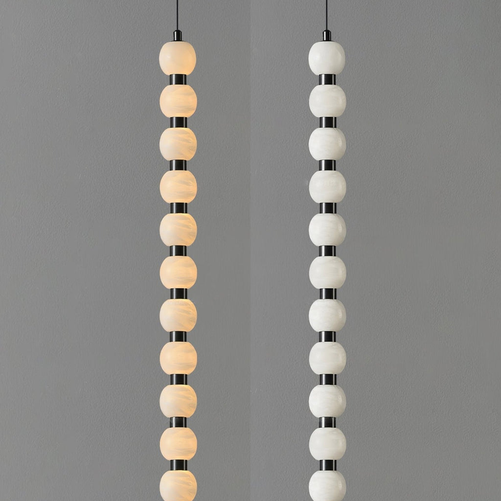 Lyra Modern Alabaster Pendant Light Staircase