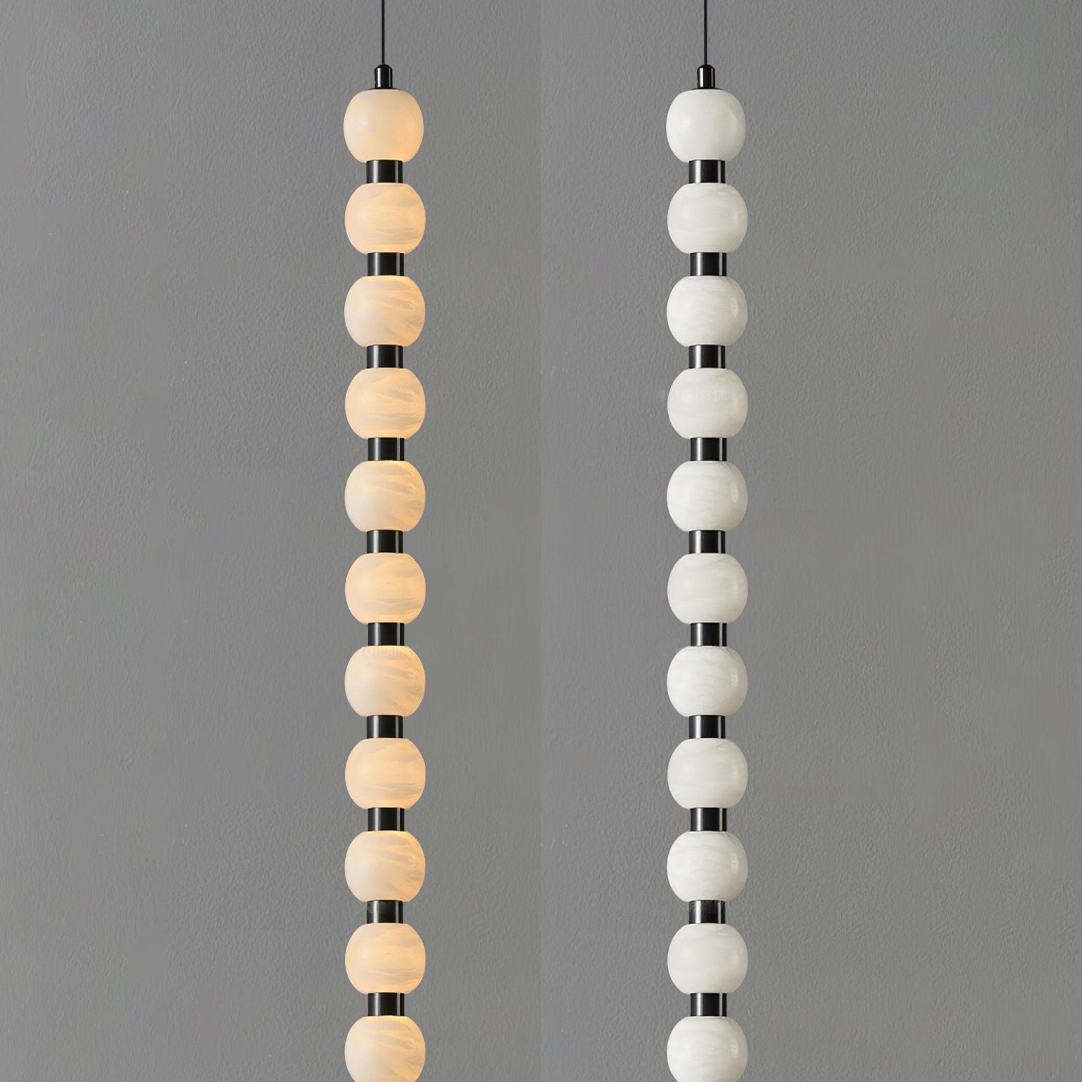Lyra Modern Alabaster Pendant Light Staircase
