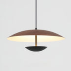 Muto Nordic LED Frisbee Pendant Light Wood & Brown