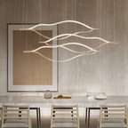 Arisha LED Linear Minimalist Wave Golden Leaf Shaped Pendant Light