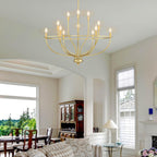 Silva Industrial Metal Candle Chandelier Black/Champagne Living Room/Bedroom