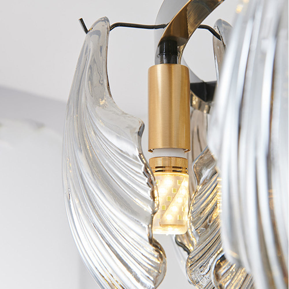 Kristy Modern Annular Metal And Glass Pendant Light, Black/Gold