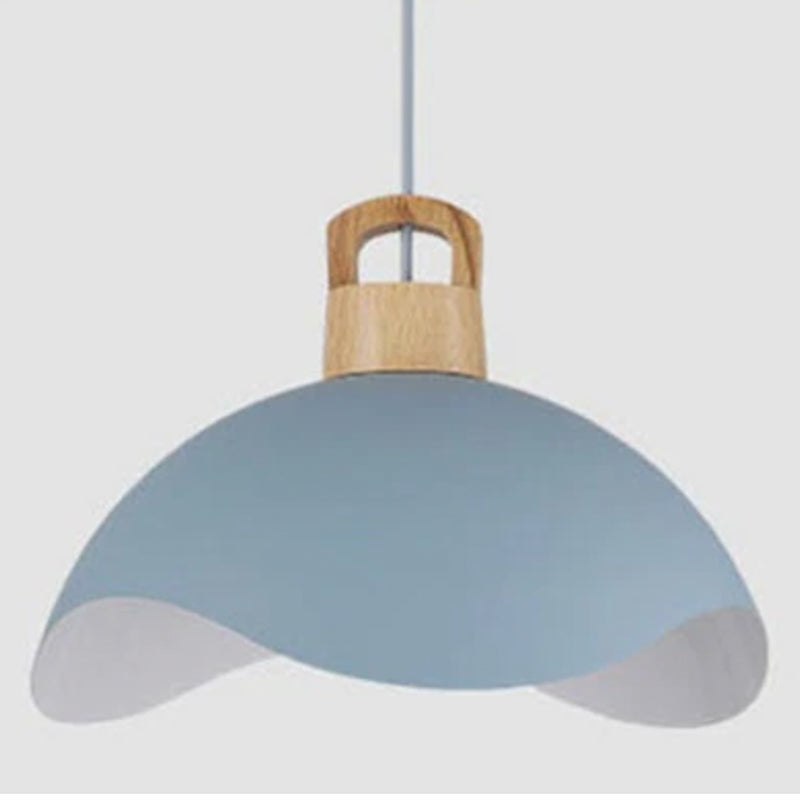 Valentina Colorful Shade Single Pendant Lights, Wood & Metal