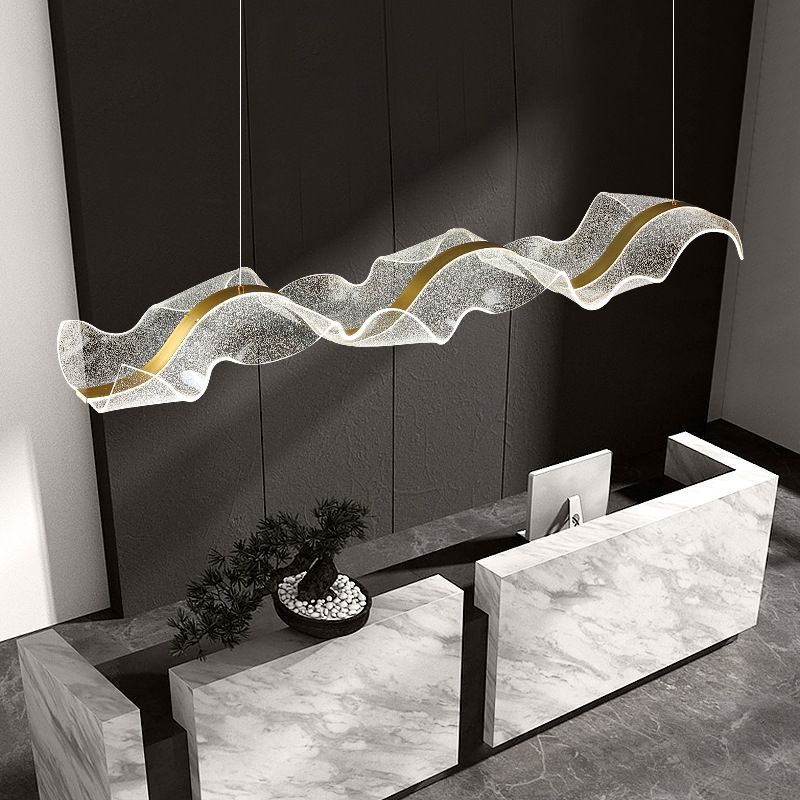 Kristy Pendant Light Designer Wave , White/Gold, Dining Room