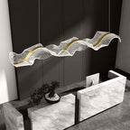 Kristy Pendant Light Designer Wave , White/Gold, Dining Room