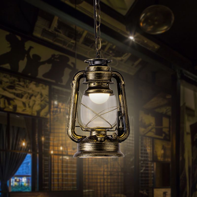 Silva Vintage Rustic Kerosene Pendant Light, 3 Color, 4 Style