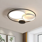 Arisha Modern Circular LED Flush Mount Ceiling Light, Black & White