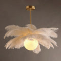 O'Moore Ostrich Contemporary Elegant Feather Chandelier, White