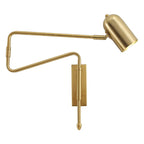 Aria Wall Lamp Modern, Metal Adjustable, Black/Gold, Study
