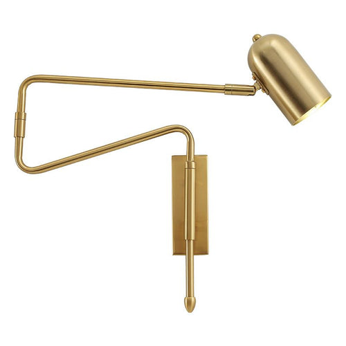 Aria Wall Lamp Modern, Metal Adjustable, Black/Gold, Study