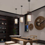 Ritta Weave Cylinder Pendant Light, Coffee/Wood, Metal/Bamboo