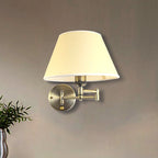 Arisha Wall Lamp Vintage, Pleated Fabric Adjustable, White/Beige, Bedroom