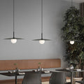 Arisha Modern Dish-shaped Metal Pendant Light, Black/White/Grey