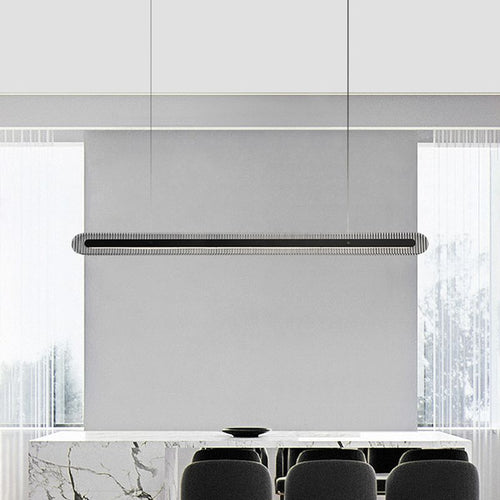 Arisha Minimalist Linear Metal/ Pendant Light, Black