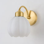 Valentina Nordic Flower Vanity Glass Metal Wall Lamp, Gold/Ivory