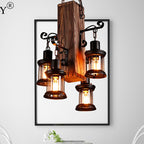 Austin Industrial Lantern Wood Pendant Light