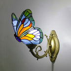 Arisha Artistic Butterfly Metal/Glass Lamps Wall, Red/Blue/Multi-Color/Light Blue