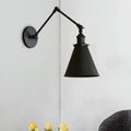 Zynar Vintage Adjustable Wall Lamp, Metal, Black/Rust, Living Room