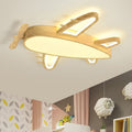 Arisha Modern Art Deco Airplane Flush Mount Ceiling Light, Wood/Dark Wood