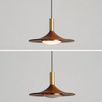 Arisha Rustic Cap-shaped Wooden Pendant Light, Natural Wood
